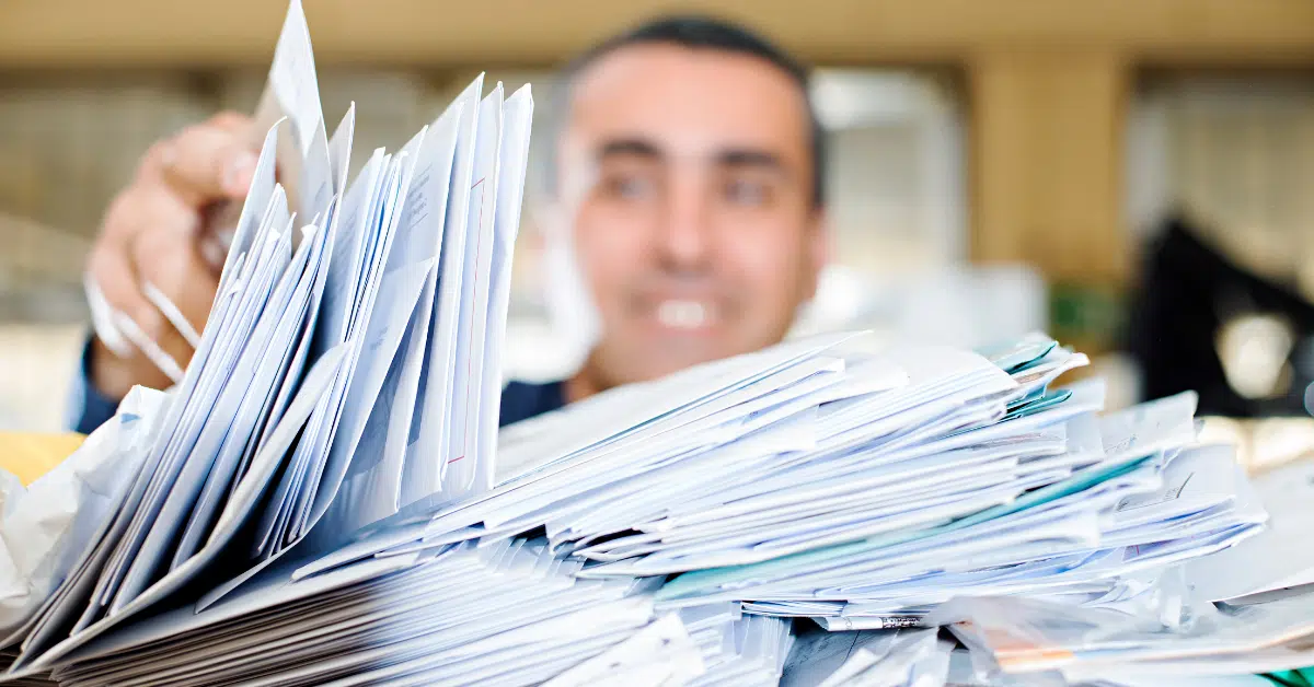 Man with tons of mail