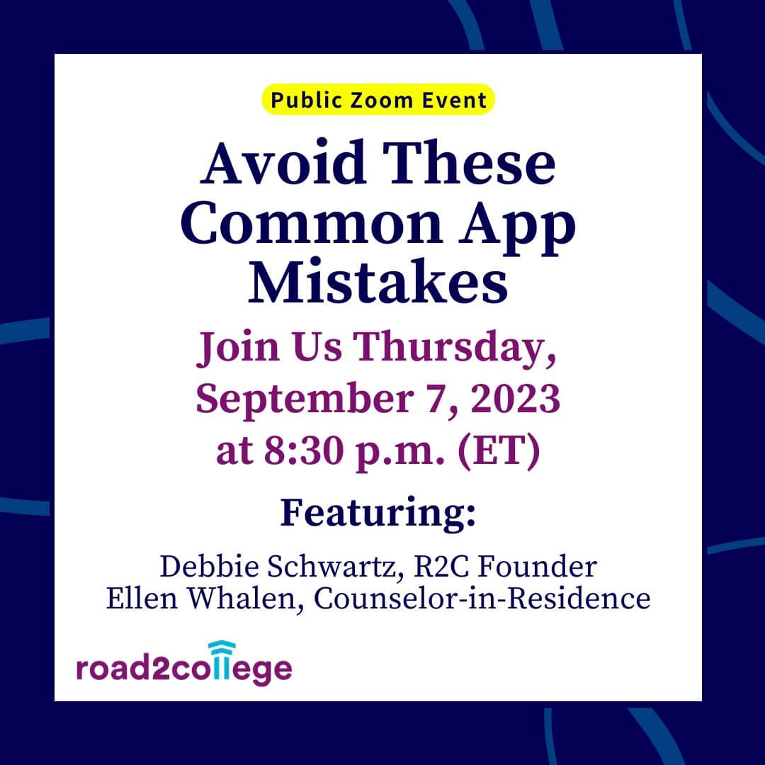 Avoid These Common App Mistakes event on 9/7/23 at 8:30pm ET