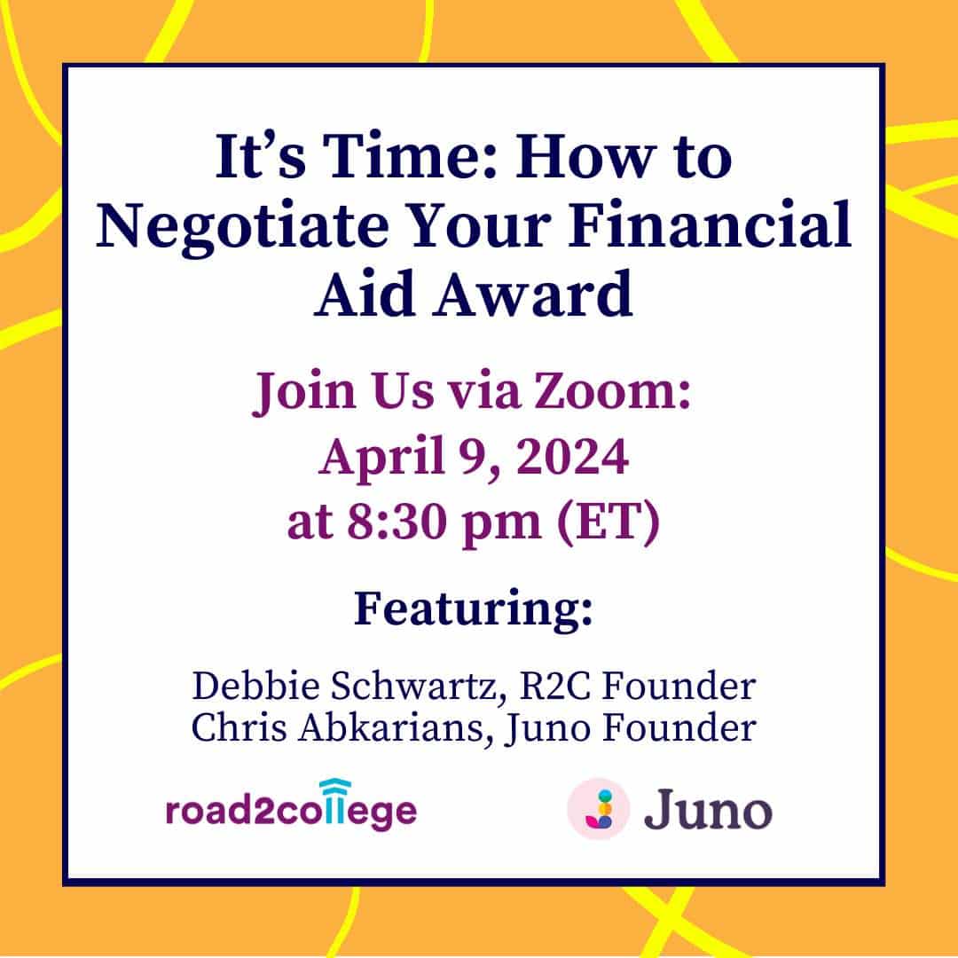 It's Time: How to Negotiate Your Financial Aid Award 4-9-24 8:30 pm ET